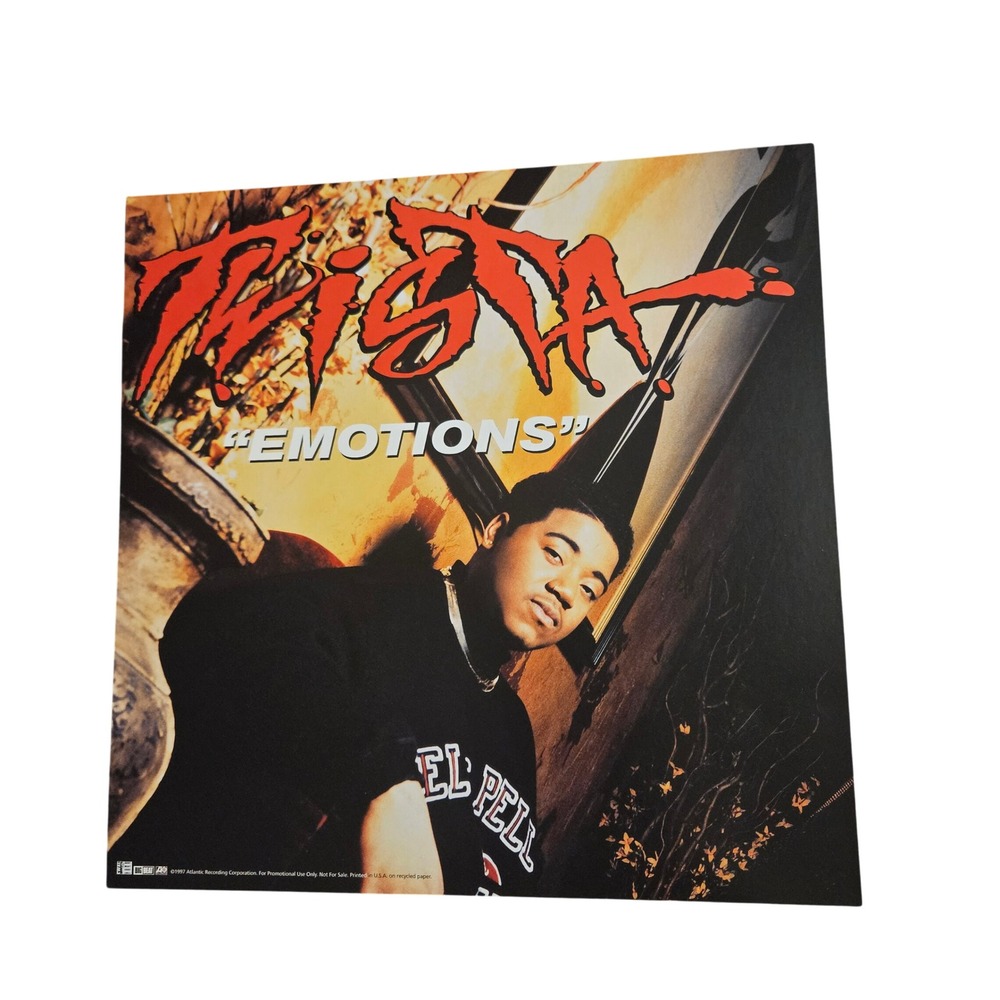 Twista Emotions 12x12 Double Sided Promo Album Flat‎ Poster Vintage 1997 Hip Hop